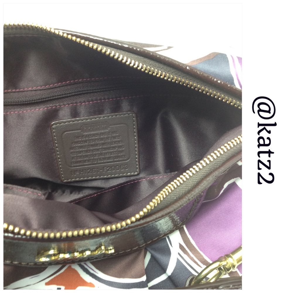 Coach Ashley Hand Drawn Scarf Print Convertible Hobo Purse - Picture 4 of 6